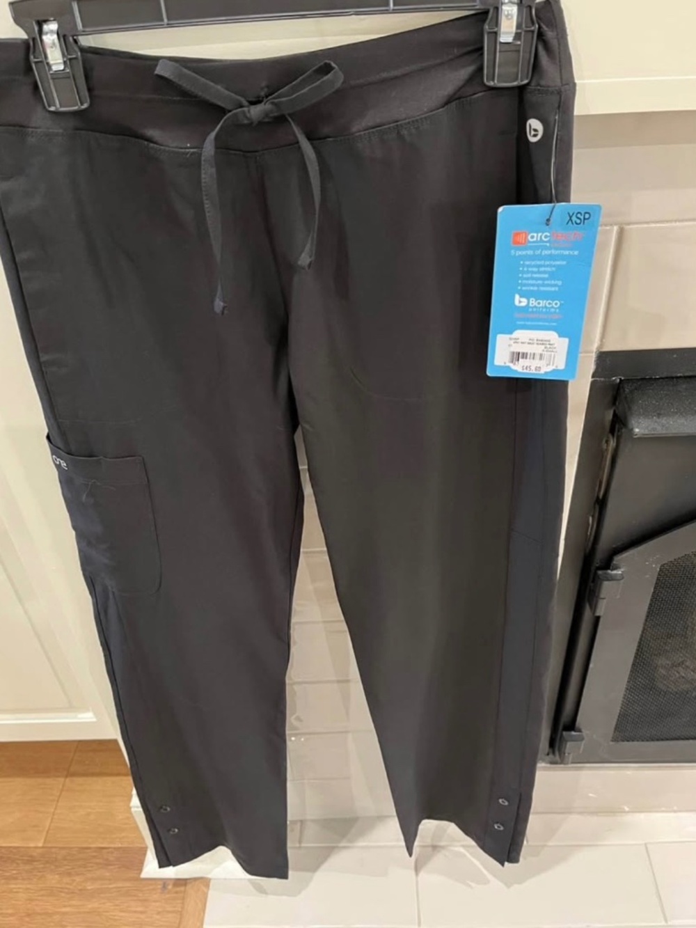 Barco one black scrub pants size XS NWT
